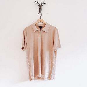 Magaschoni Men's Beige Polo Shirt Size Medium NWT